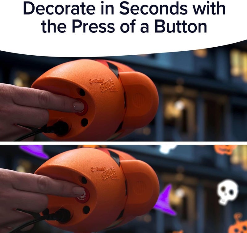 Star Shower Slide Show Halloween Holiday LED Projector, AS SEEN ON TV, Showcase Your Home With Full-Color Holiday Slides, Use 2 or More for Spooktacular Results, Includes 6 Halloween Slides & Remote - Image 5